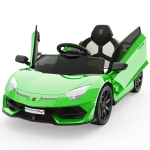 【GARVEE】12V Licensed Lamborghini Electric Ride-On Car for Children with Remote Control, 2 Speeds, Sound System, LED Headlights, Hydraulic Doors - Green