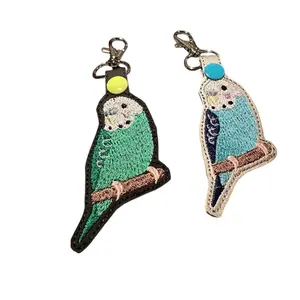 Budgie Embroidered Keychain | Parakeet keychain | Parrot Keychain | Parrot | Keychain | Key fob
