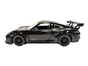 KINSMART 1:36 Scale 5" Porsche 911 GT2 RS Die Cast Metal & Plastic Black Model Car with Openable Doors & Pull Back Action