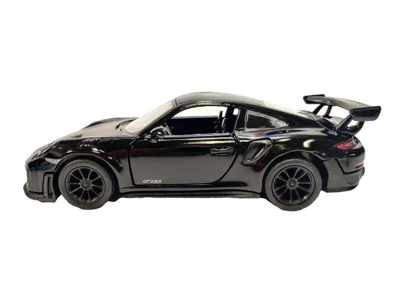 KINSMART 1:36 Scale 5" Porsche 911 GT2 RS Die Cast Metal & Plastic Black Model Car with Openable Doors & Pull Back Action
