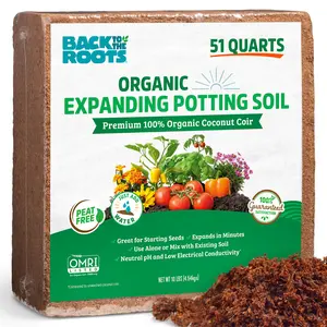 Back to The Roots Organic Coir, 51 Quart Expanding Soil, Great for Seeds and Potting