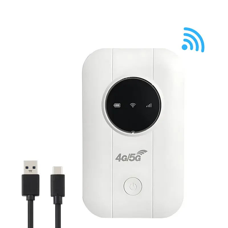 Ultra-Slim 4G LTE Mobile WiFi Router 150Mbps Portable 3650mAh Battery 10 Users 8 Hours Active 50+ Hours Standby Pocket WiFi Modem - Cable, Charging