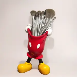 Creative Makeup Brush Storage Bucket Pen Holder for Pants, Desktop Dressing Table Organizer, Suitable for Dressing Table, Bedroom, Office Desk, Living Room, Study Room Storage, Decorative Items, Fun Pants Lift Shape, Ins Style Storage Artifact