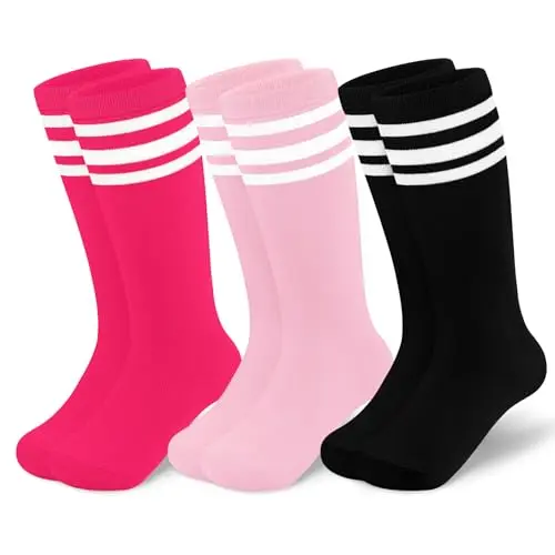 3 Pack Pink/White, Hot Pink/White, Black