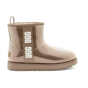 UGG Classic Clear Mini Shearling Snow Boots for Women with Logo and Insulation