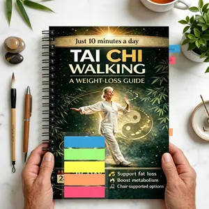Tai Chi Walking Weight Loss Guide, 28-Day Daily 10-Minute Exercise Log Book, A5 Fitness Practice Manual, Spiral Plan Notebook