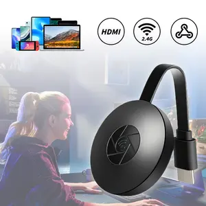 1080P wireless HDMI transmitter and receiver, 2.4G WiFi screen mirroring adapter for HDTV/monitor (supports Miracast/AirPlay/LNA), plug and play, wireless HDMI display adapter