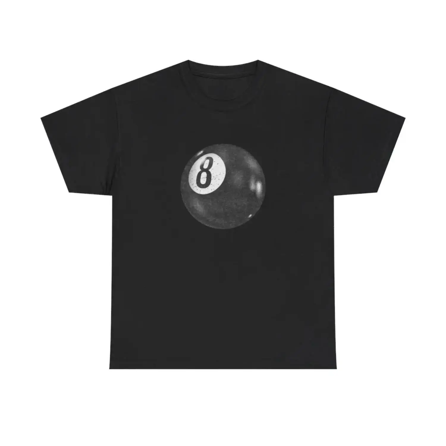 Unisex Cotton Crew Neck 8-Ball Aesthetic T-Shirt - Loose-Fitting, Fashionable All-Seasons Sports Streetwear Graphic Top for Men & Women, Circled Number 8