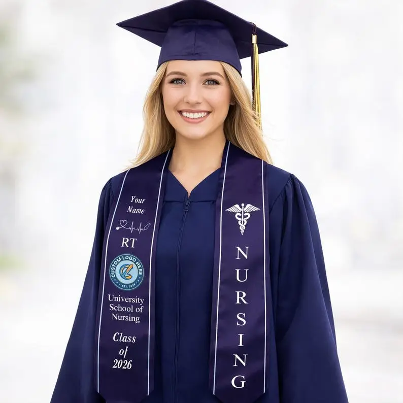 Customized Nursing Graduation Stole Sash, Nursing Logo & Graduate, LPN Stole, Licensed Practical Nurse Stole, Nursing Stole Graduation 2026