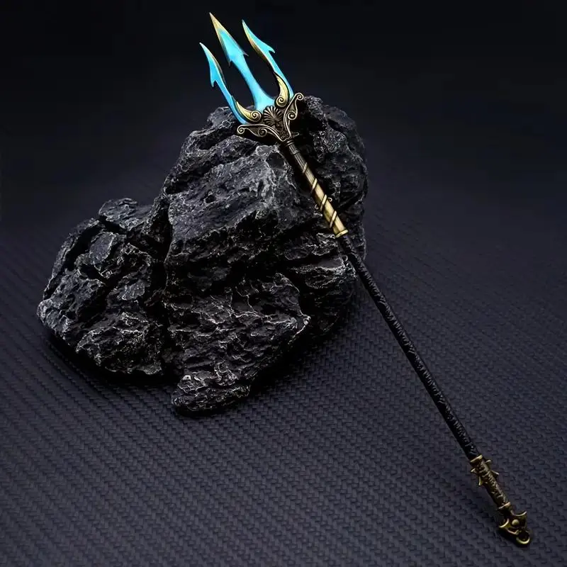 Game Style Trident Design Decoration, Zinc Alloy Decoration for Men & Women, Fashion Decoration for Car Key, Car Key Accessory, Car Ornament, Car Decorations, Car Decor Gift