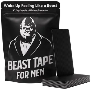 Beast Tape - XXL Over-sized Full Coverage Mouth Tape for Snoring Relief | Improve Sleep Quality & Reduce Mouth Breathing | Safe & Comfortable Adhesive for Men | Ideal for Better Sleep & Nasal Breathing | Anti-Snoring Solution
