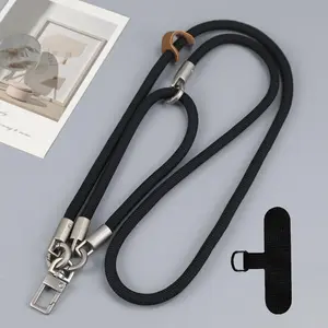 Adjustable Long Mobile Phone Lanyard with Card for iPhone Outdoor Travel Daily Use-Crossbody Neckwear Anti-lost Cellphone Strap