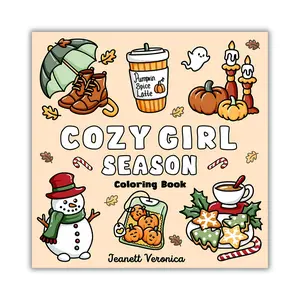 Cozy Girl Season: Bold and Easy Coloring Book for Adults & Teens, Featuring Fall, Halloween, and Christmas Designs | Simple, Cute Illustrations for Hygge and Relaxation (Cozy Girl Series) Colorful Bee Chocolate