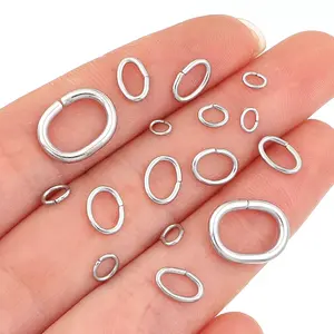 100pcs/lot Oval Stainless Steel Open Sigle Circle Jump Ring Split Ring Connector For Jewelry Making DIY Keychian Accessories
