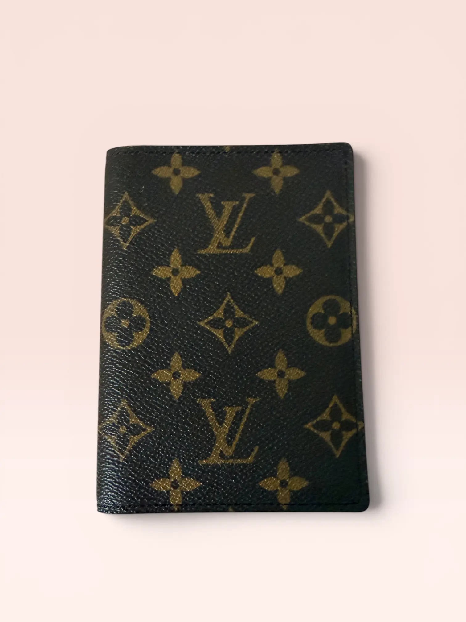 Pre-owned Louis Vuitton Canvas Small Leather Goods Monogram 0200 Passport Holder w Box 2002