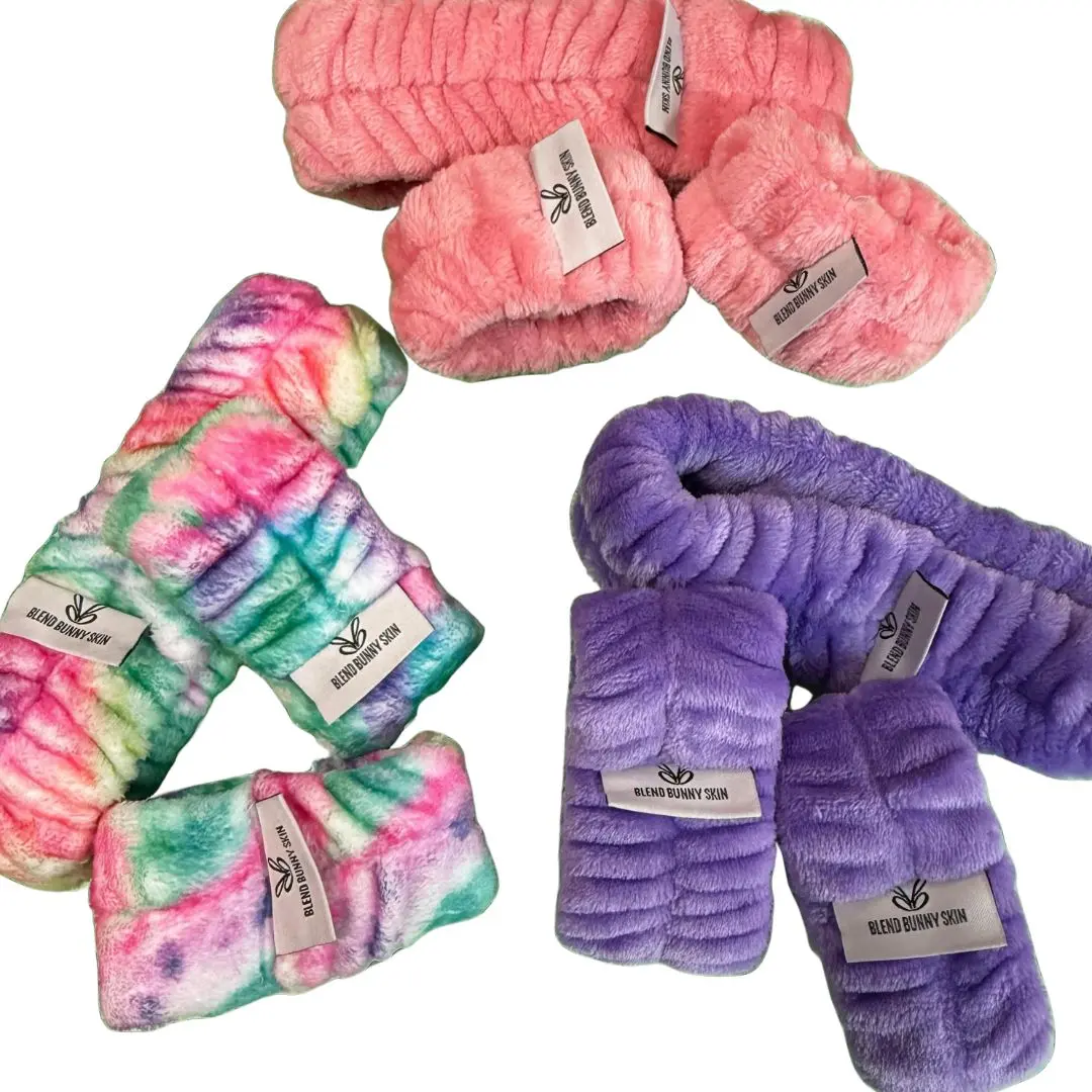 No-Drip Face Washing Headband & Wristband Set - Mess-Free Skincare Routine