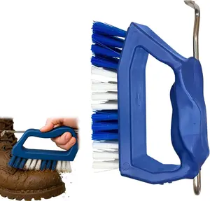 Handheld Shoe Cleaning Brush with Pick - Boot Brush & Cleat Cleaner for Golf, Soccer & Other Outdoor Footwear - Heavy-Duty Stiff Bristles Boot  for Cleaning Mud Off Shoes in Minutes
