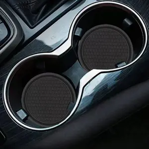 Car Cup Holder Coaster, Round Anti-slip Car Cup Holder Pad, Durable & Easy Cleaning Car Interior Accessories for Car Stowing & Tidying