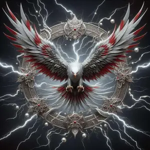 5D DIY Full Drill Round Diamond Painting - Diamond Painting Kit Eagle, Lightning Mosaic Canvas DIY Wall Art, Home Wall Decoration