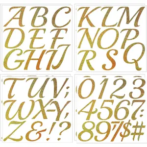 8 Sheets Vinyl Letter Stickers  Alphabet Sticker 3 Inch Stick on Letters Glitter Self-Adhesive ABC Number Stickers for  for Bulletin Boards, Mailbox Numbers, DIY Crafts(3 Inch)()