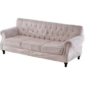 Plastic Thicker Clear Heavy-Duty  Sofa/Couch Cover - Protection Against Pets/ Clawing, Vinyl Sofa Slipover Furniture Protection for Storage and Moving (Sofa-1 Pack)