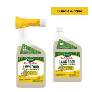 Scotts Turf Builder Liquid Lawn Food Plus Weed Control Bundle - Weed and Feed, Controls Dandelions and Clover, 32 fl. oz.