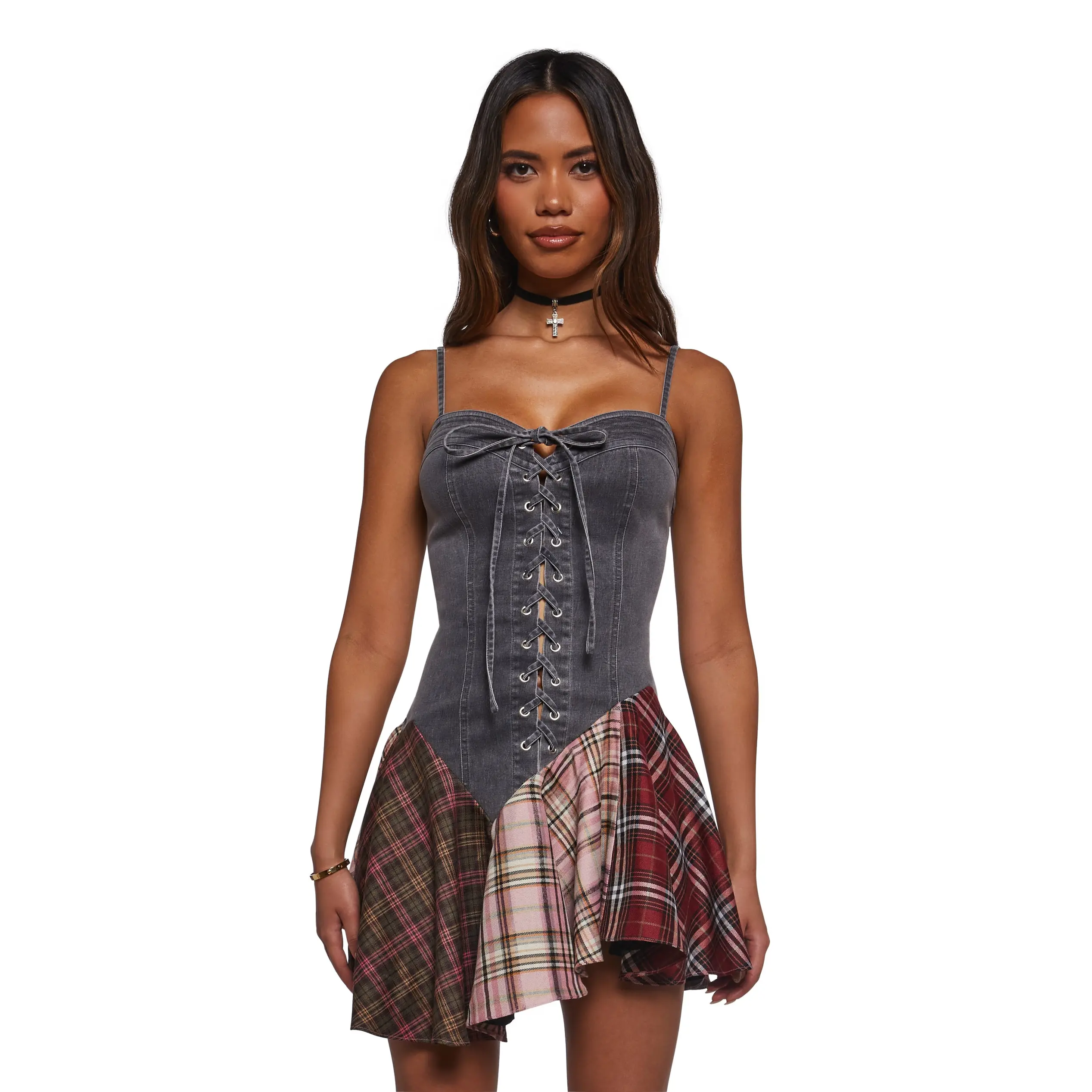 grunge mini dress Vintage Y2K Denim Dress main image 1