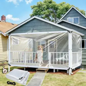 10x13 FT Clear Waterproof Tarps Outdoor Garden Rainproof Covering Clear Tarp Transparent Waterproof Tarpaulin for Covering Henhouse Multi-Purpose Protection Vintage Room Decor porch canopy Winter Essentials
