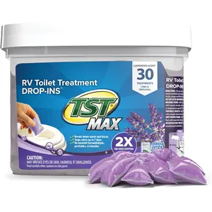 TST MAX RV Toilet Treatment Drop-INs - Control Unwanted Odors and Break Down Waste and Tissue - Septic Tank Safe - Lavender Scent - 30-pack (41553)