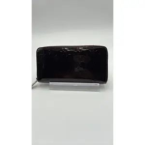 Pre-owned Louis Vuitton Leather Luxury Bags & Accessories Vernis Zippy Long Wallet, Burgundy Date Code: CA0174VM