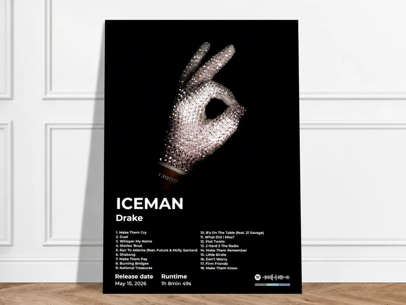 Drake "ICEMAN" Album Poster – Canvas Wall Art for Home Decor