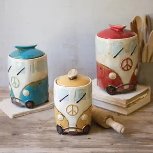 Ceramic Van Canisters , set of 3