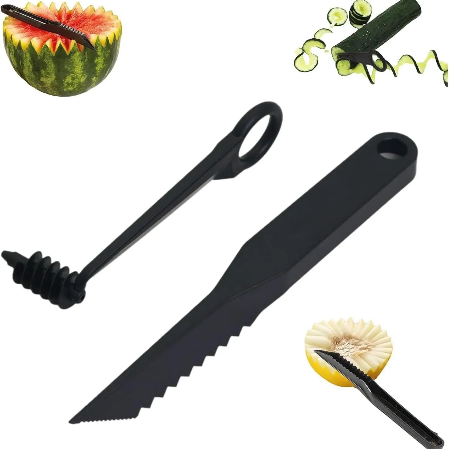 Multi-Functional Spiral Slicer, Vegetable Cutting Slicer + V-Shaped Carving Tool Set, Fruit Shape Cutter, Kitchen Accessories for Vegetables, Restaurant Tools, Vegetable Fruit Utensils