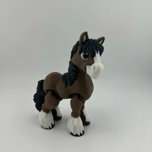 Brown Horse Figurine Articulated Equestrian Decor Poseable Desk Companion for Horse Lovers with Detailed Features