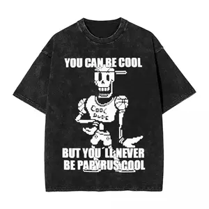 valentine shirts Undertale Sans Skeletons Bones T Shirt Manga 12Graphic Harajuku Washed Cotton T-Shirt Men Women Plus Size Streetwear Best Selling