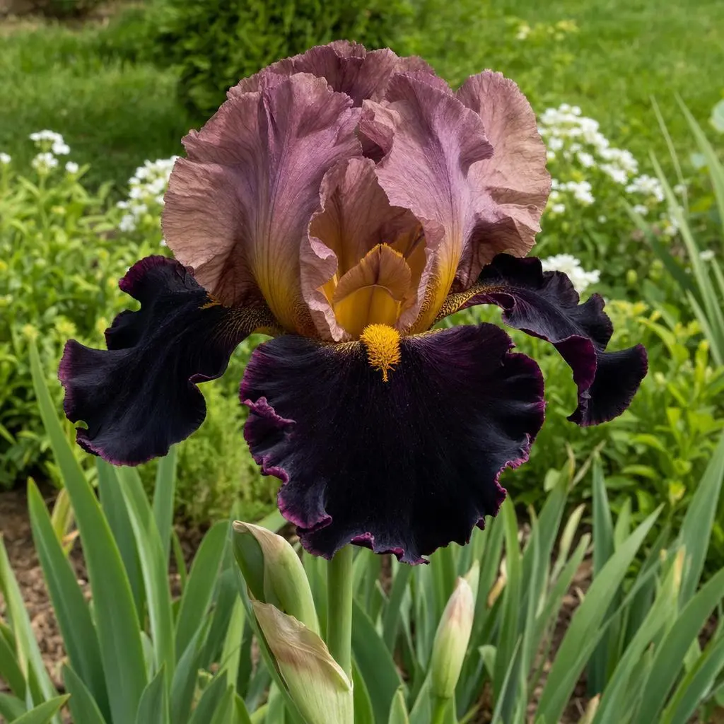 35 Exotic Black and Bronze Iris Seeds – Bold Bi-Color Flowers for Striking, Dramatic Garden Borders