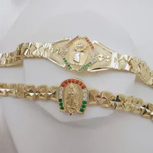 Lady of Guadalupe Bracelet 14k Gold Plated Baby Jesus San Judas Women Bracelets