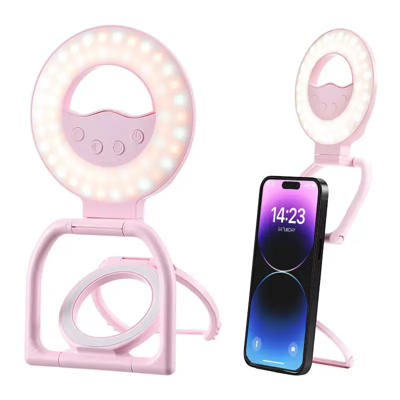 【Summer Survivals】Joytutus Premium Magnetic Car Phone Mount - MagSafe Compatible, Foldable Handheld Stand with Built-in Fill Light, Adjustable Ring Light Tripod, Pocket-Sized Automotive Accessory for Smartphone/Cellphone Live Streaming & Photography