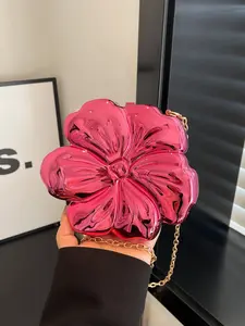 Flower Shaped Evening Bag, Fashionable Chain Strap Crossbody Bag for Party, Wedding, Minimalist Temperament Clutch Bag for Women