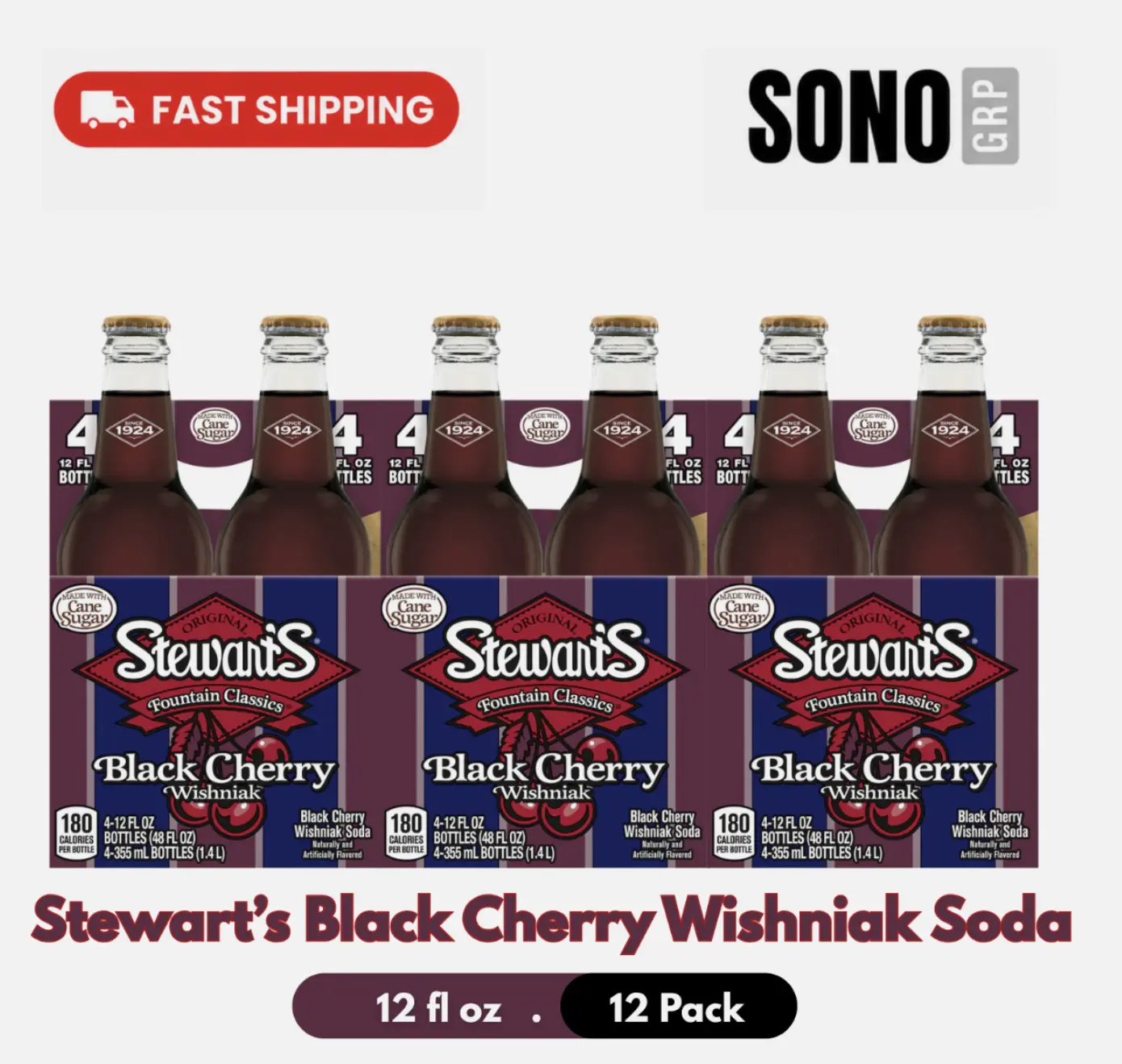 Stewart's Wishniak Black Cherry Soda 12oz/12 Pack