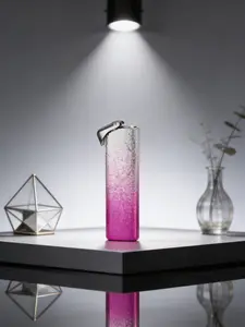 Ice Cracked Metal Mini Compact Gradient Windproof Metal Inflatable Lighter Creative and Personalized（No Gas）