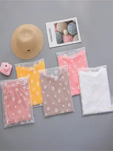 Peva Material Clothes Storage Bag, Daisy Print Travel Organizer, Transparent PVC Clothing Divider, Waterproof Zipper Underwear Bag