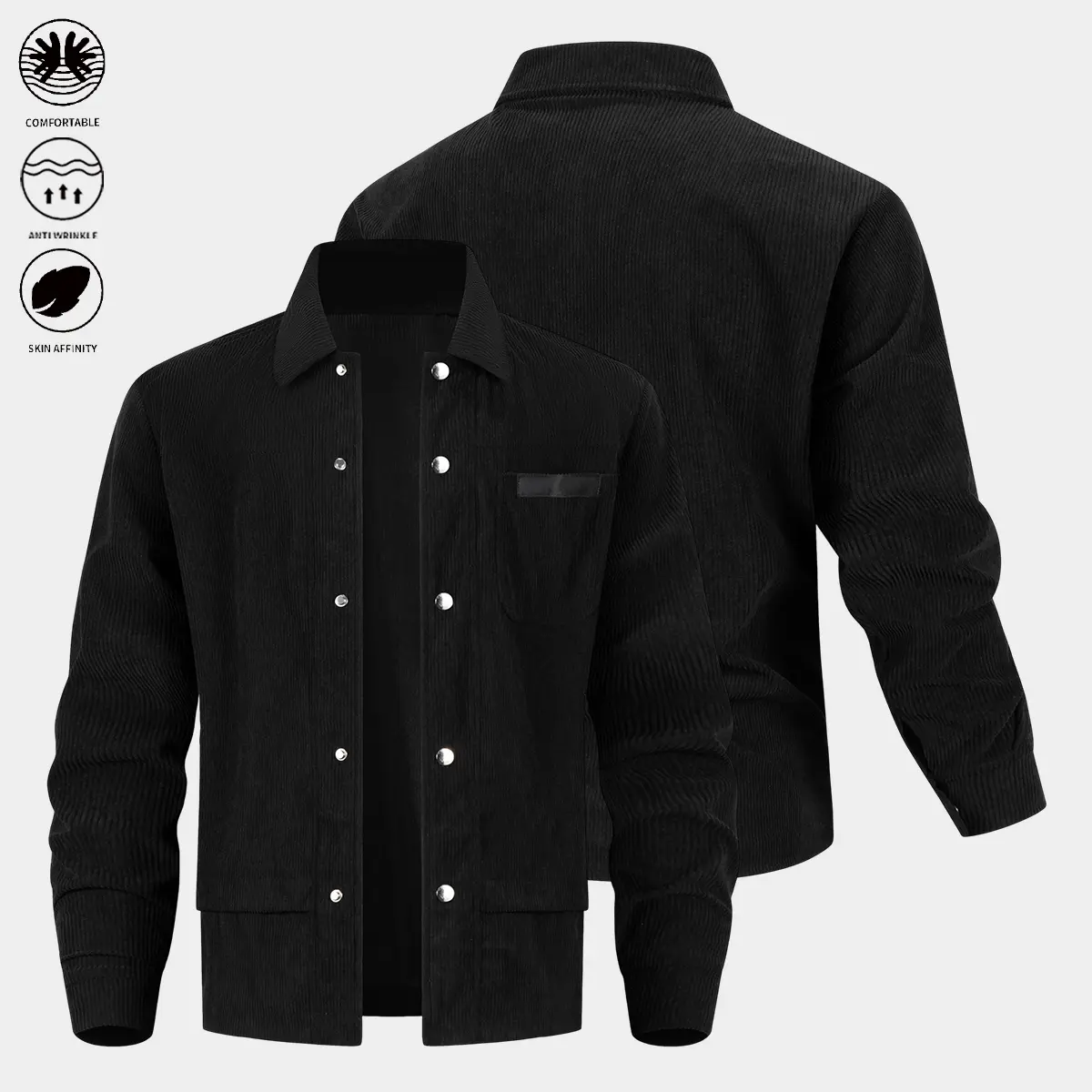 JOGWAVE Men’s Jacket – Flight Jacket, Lightweight Aviator Jacket, Workwear Outerwear, Casual Windbreaker; suitable for outdoor work, spring/autumn wear; men’s casual outdoor top; fashionable, trendy menswear.