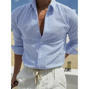 Men's Striped Print Longsleeves Shirt, Casual Comfy Top for Spring & Fall, Men's Clothes for Daily Wear, Menswear, Fathersdaygift
