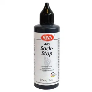 Viva Decor ABS Sock Stop (2.77 Fl oz, Black) - Fabric Paint for Non-Slip Socks, Bath Mats & More - Latex-Free, Water-Based, Washable - For Grip Socks DIY