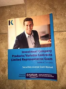 USED-Series 6 License Exam Manuel 10th Edition 2016 (NEWEST EDITION) by PDF File of Kaplan Series 6 License Exam Manual 10th Edition (Paperback)