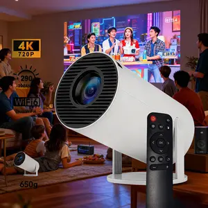 Portable Mini Home Cinema Projector, 720P Smart Android OS, WiFi6, BT5.4 Bluetooth, 290 Lumens, Full HD LED Display, Auto Keystone Correction, 180° Rotatable Tabletop, 130" Screen, Built-in Audio Speaker, Remote Control, for Bedroom & Outdoor Movie Use, B
