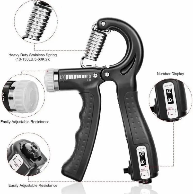 10-60Kg Adjustable HeavyGripper Fitness Hand Exerciser GripWrist Training Increase StrengthSpring Finger Pinch Carpal Expander