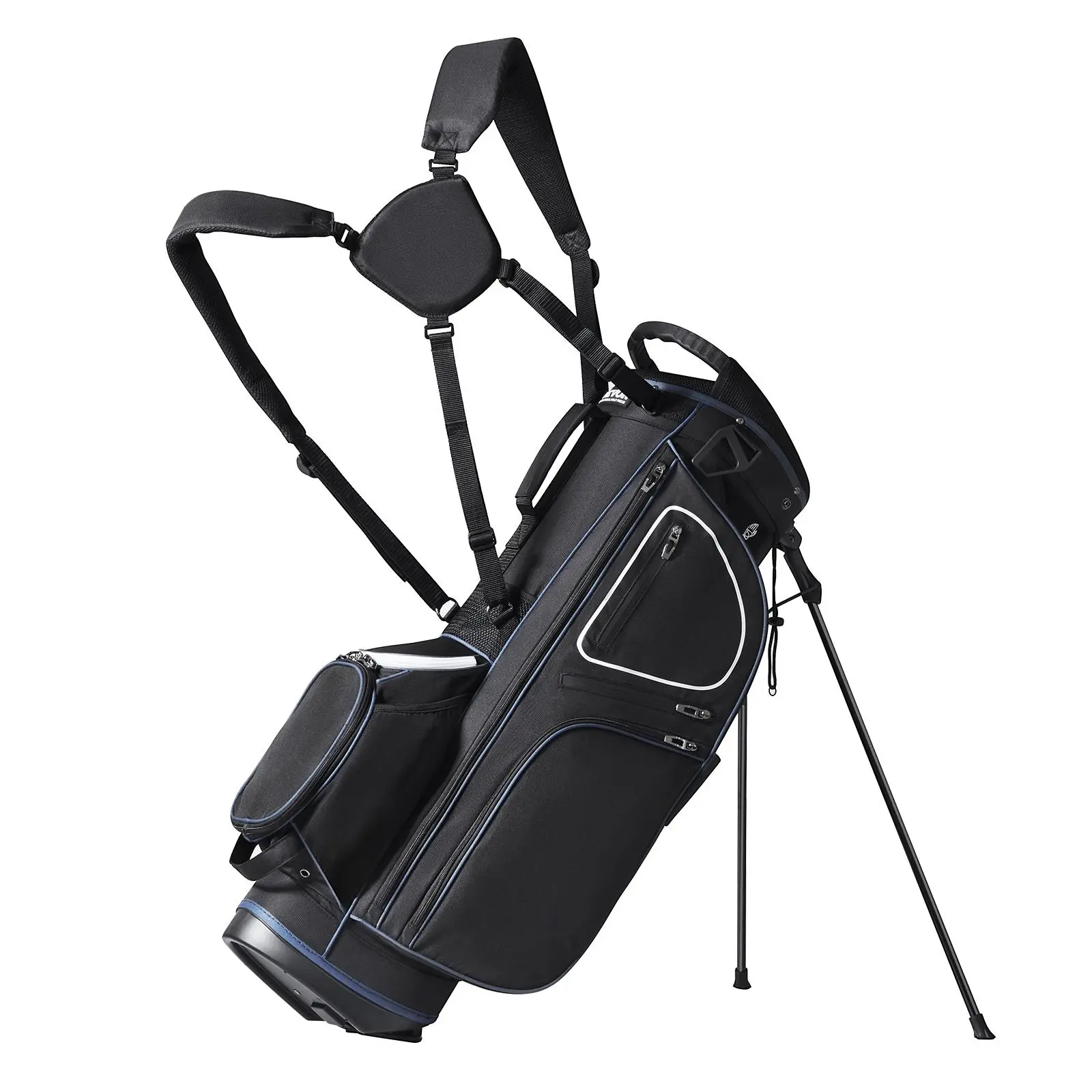 VEVOR Golf Cart Bag with 14 Way Organizer Divider Top,  35” 11 Pockets Premium Cart Bag with Stand, Durable Golf Bags with Handles & Dust Cover & Detachable Dual Strap for Men & Women, Black White