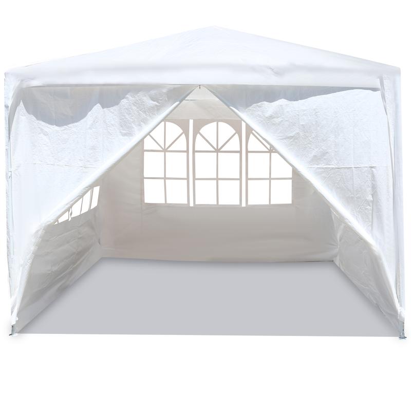 10'x10' Outdoor Party Wedding Tent Canopy Camping Gazebo Storage BBQ Shelter Pavilion with 4 Removable Sidewalls Zippered Door Bright Ventilated